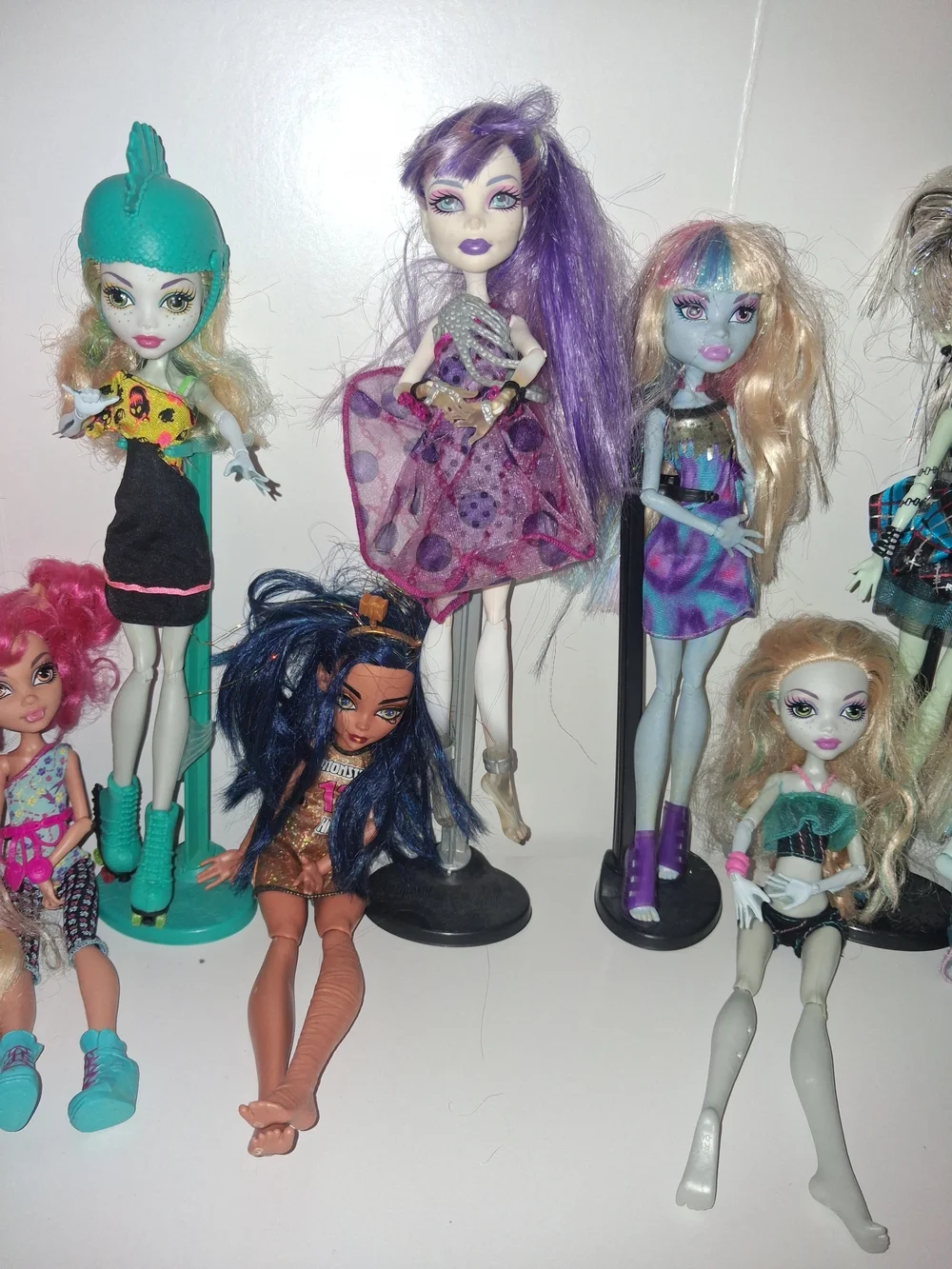 monster high dolls with purple, teal, pink and blue accents 11 Total